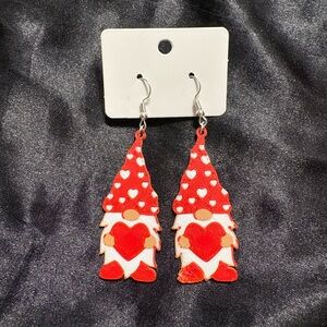 Red Heart Gnome Earrings